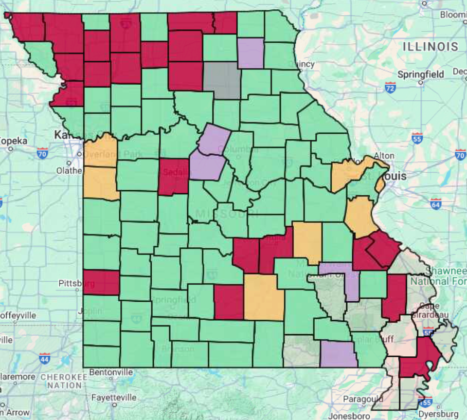2025 Missouri Counties Activated